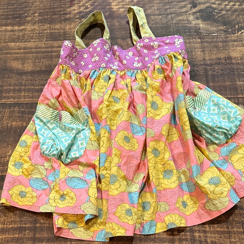 Matilda Jane Pink and Yellow Floral Kids Dress Size 4